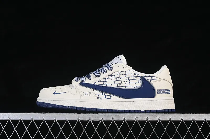 All categories Air Jordan Jordan series basketball shoes Air Jordan 1 Low high-end customized low-top sneakers Air Jordan 1 Low AJ1 Joe 1 joint midnight blue high-end customized low-top retro basketball shoes LD2028-067